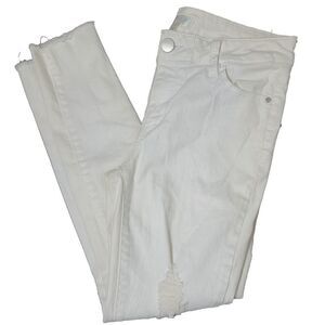Love fire white destressed fray hem jeans size 7